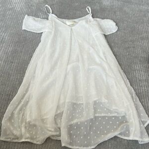 JOA Los Angeles clip dot white dress